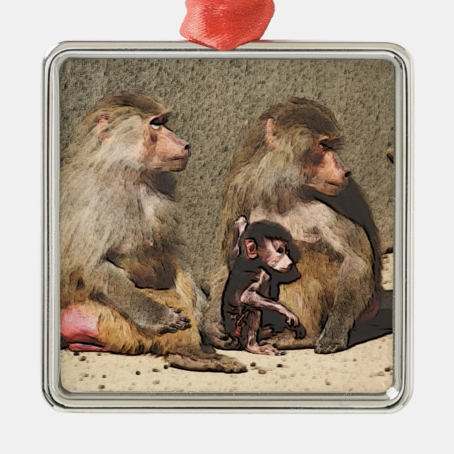 toony baboons metal tree decoration (Front)