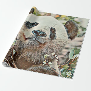 toony panda wrapping paper