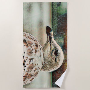 toony seagull beach towel
