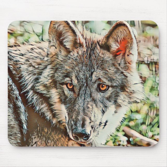 toony wolf mouse mat (Front)