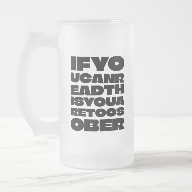 TooSober Bold Typography Frosted Mug (Left)