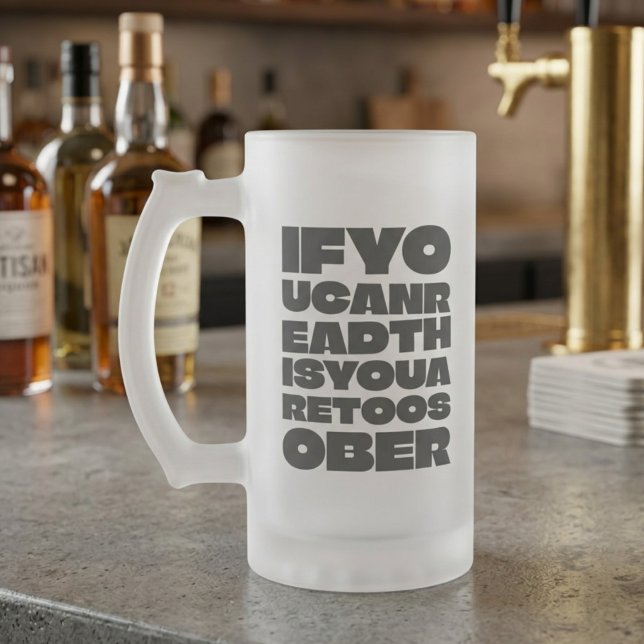 TooSober Bold Typography Frosted Mug (Creator Uploaded)