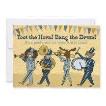 Toot the Horn - Marching Band Birthday Invite