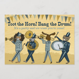 Toot the Horn - Marching Band Birthday Invite