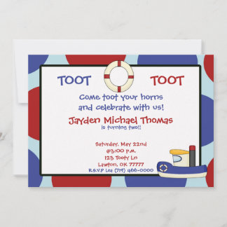 TOOT , TOOT, Come toot your hornsand c... Invitation
