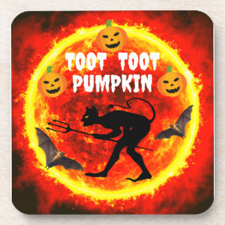 Toot Toot Pumpkin...Scary Halloween Drink Coasters