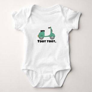 "toot toot" scooter horn cute baby bodysuit