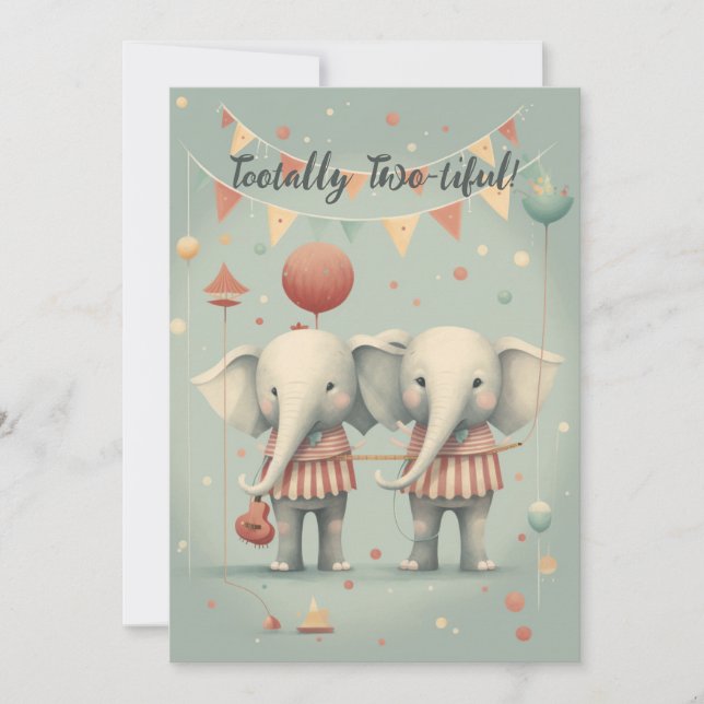 Tootally Two-tiful Birthday Card (Front)