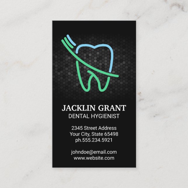 Tooth and Brush Logo Business Card (Front)