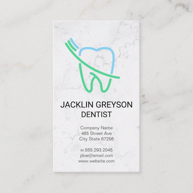 Tooth and Brush Logo Business Card (Front)