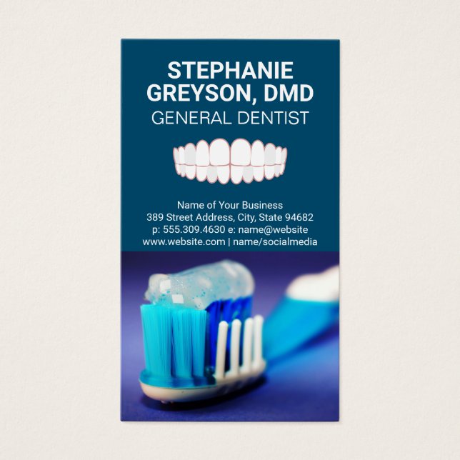 Tooth and Brush Logo | Teeth Icon (Front)