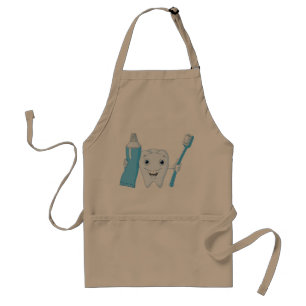 Tooth And Toothbrush Apron