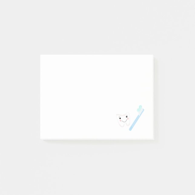 Tooth and Toothbrush Post-it Notes (Front)