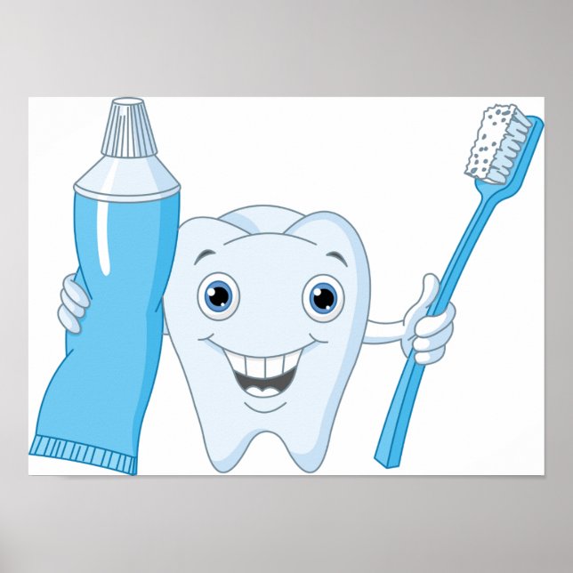Tooth And Toothbrush Poster (Front)