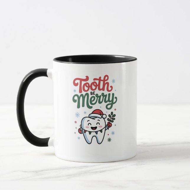Tooth Be Merry Dental Dentist Christmas Xmas  Mug (Left)