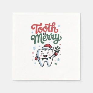 Tooth Be Merry Dental Dentist Christmas Xmas Napkin
