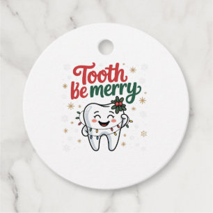 Tooth Be Merry Funny Dental Dentist Christmas Favour Tags