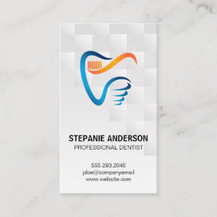 Tooth Brush and Tooth Logo   Dental Business Card