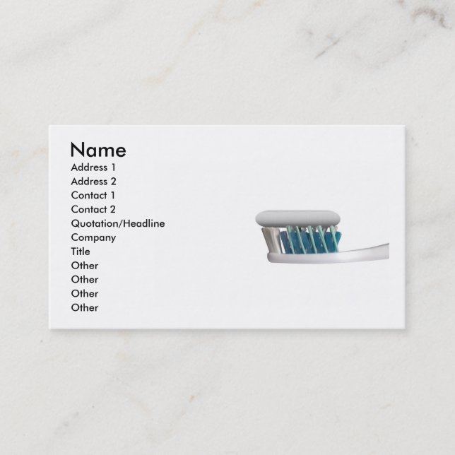 Tooth Brush Business Card (Front)