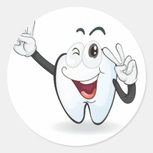 tooth classic round sticker