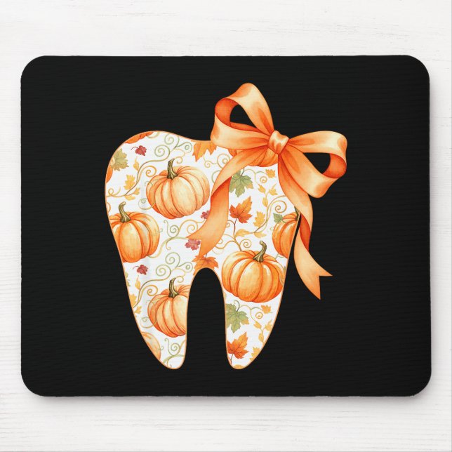 Tooth Coquette Bow Dentist Thanksgiving Dental Ist Mouse Mat (Front)