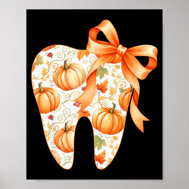 Tooth Coquette Bow Dentist Thanksgiving Dental Ist Poster (Front)