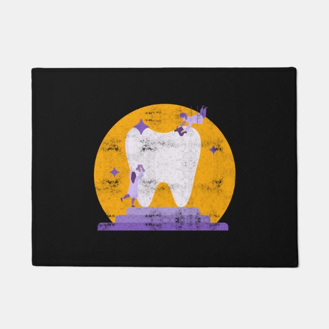 Tooth Dental Hygienist Dentist Halloween Costume Doormat (Front)