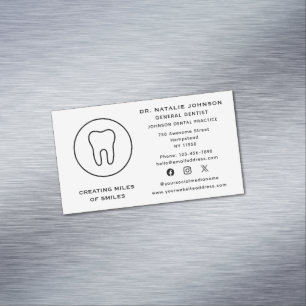 Tooth Dentist Dental Clinic Dentistry Social Media Magnetic Business Card