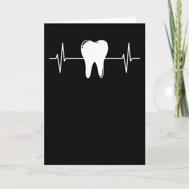 Tooth Dentist Dental Hygienist Heartbeat Gift Card (Front)
