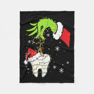 Tooth Dentist Dental Istant Teeth Christmas Xmas L Fleece Blanket