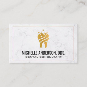 Tooth Dentistry Logo   Marble Business Card