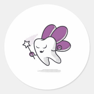 Tooth fairy classic round sticker