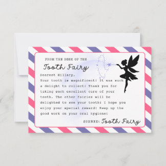 Tooth Fairy Custom Note Printable  Invitation