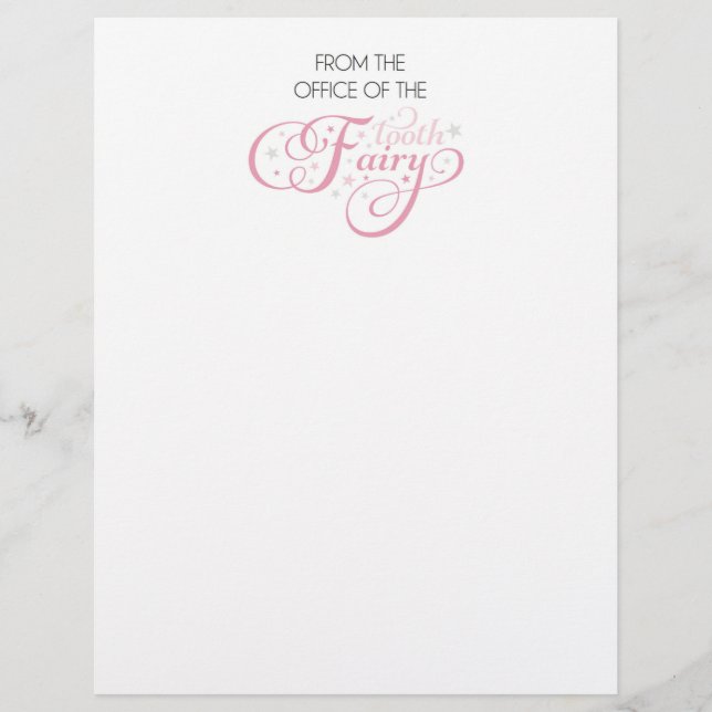 Tooth Fairy from the office of stationery Custom Letterhead (Front)