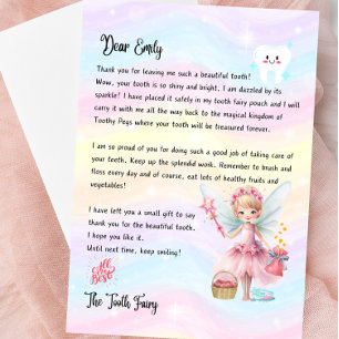 Tooth Fairy Letter Personalised Magical Keepsake Invitation