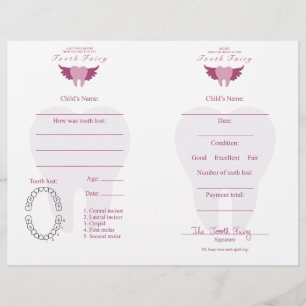 Tooth Fairy Letter & Receipt Pink