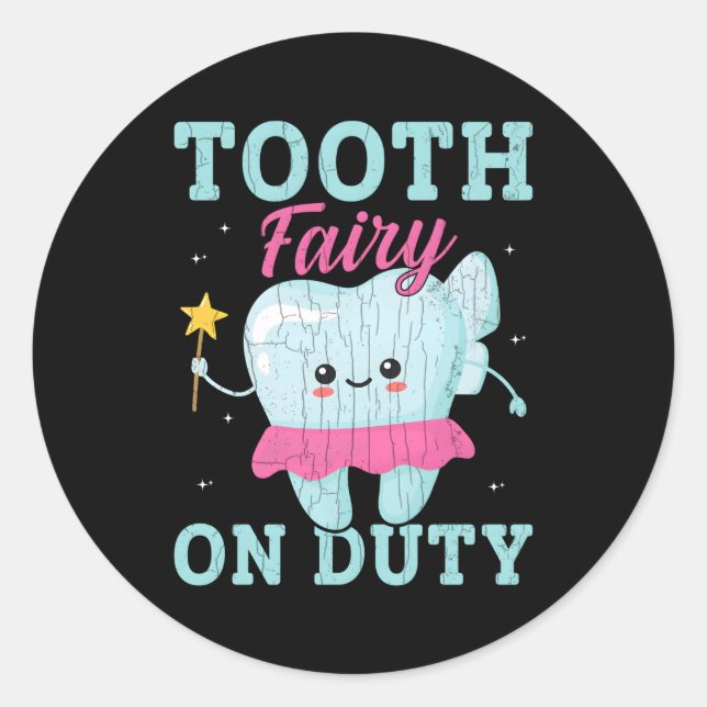 Tooth Fairy On Duty Halloween Classic Round Sticker (Front)