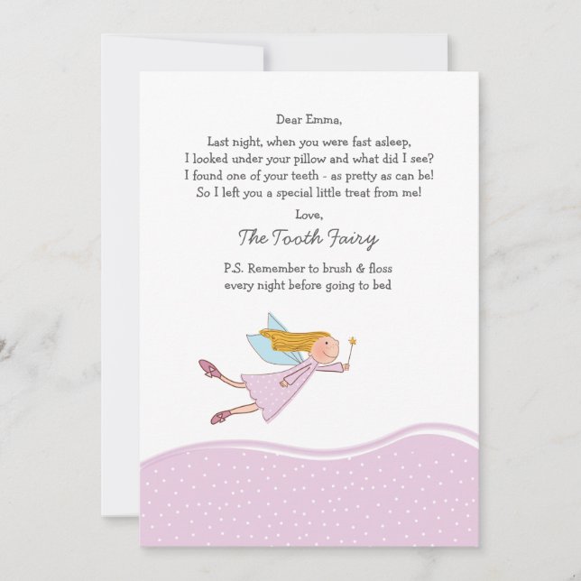 Tooth Fairy (Pink) Card (Front)