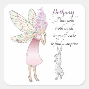 Tooth Fairy Poem Kids Personalised Label