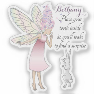 Tooth Fairy Poem Kids Personalised Label