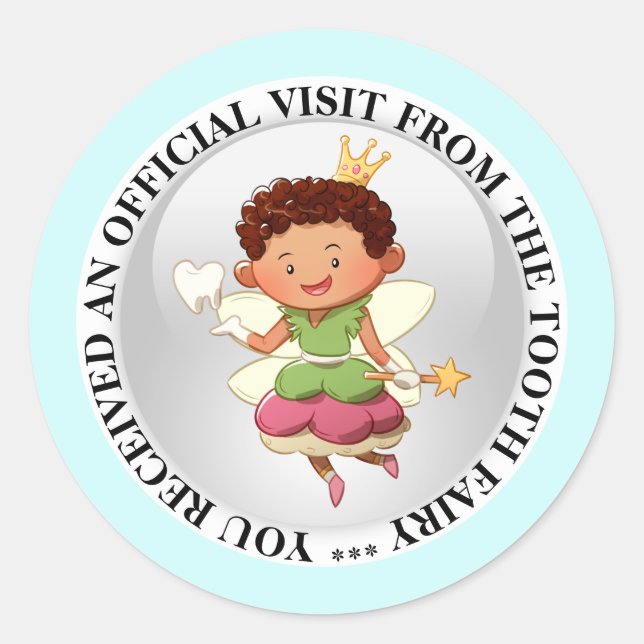 Tooth fairy prince with tooth wand boys magic classic round sticker (Front)