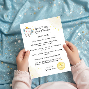 Tooth Fairy Receipt Certificate Letter for Kids