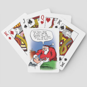 Tooth Fairy Santa Funny Cartoon Playing Cards