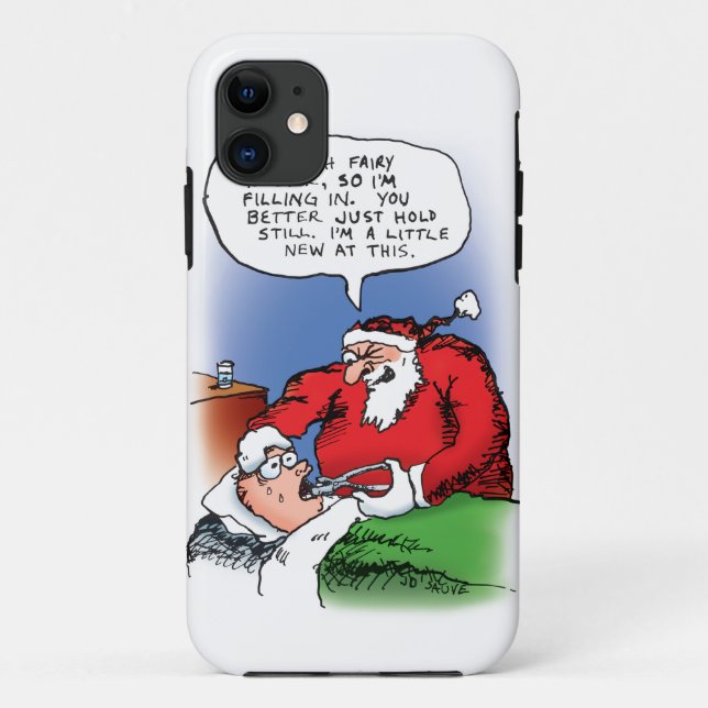 Tooth Fairy Santa Funny Christmas Cartoon Case-Mate iPhone Case (Back)
