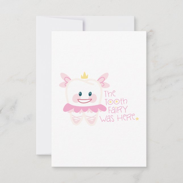Tooth Fairy Was Here Thank You Card (Front)