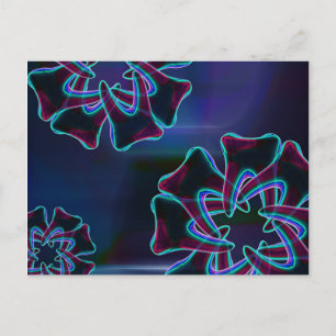 Tooth Flower Design Blue Dental Art Postcard