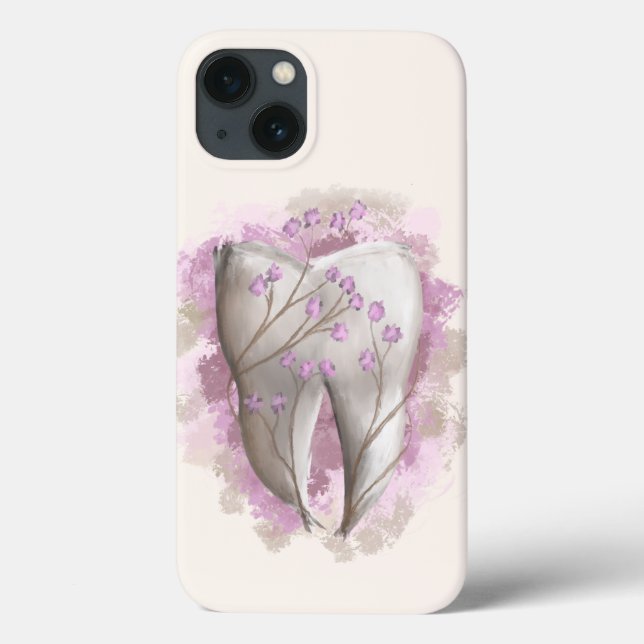 Tooth & Flowers, surrealistic painting. Dental art Case-Mate iPhone Case (Back)
