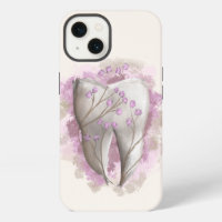 Tooth & Flowers, surrealistic painting. Dental art