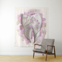 Tooth & Flowers, surrealistic painting. Dental art