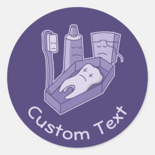 Tooth Funeral Classic Round Sticker